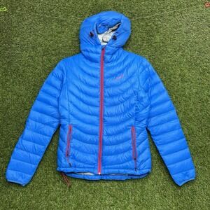 Essential Winter Outerwear Down Jacket Mens XS Puffer Zip Up Blue Outdoor Hike